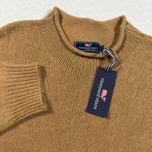 Vineyard Vines Men Camel Chunky Roll Neck Mernino Wool Blend Sweater XXL NWT